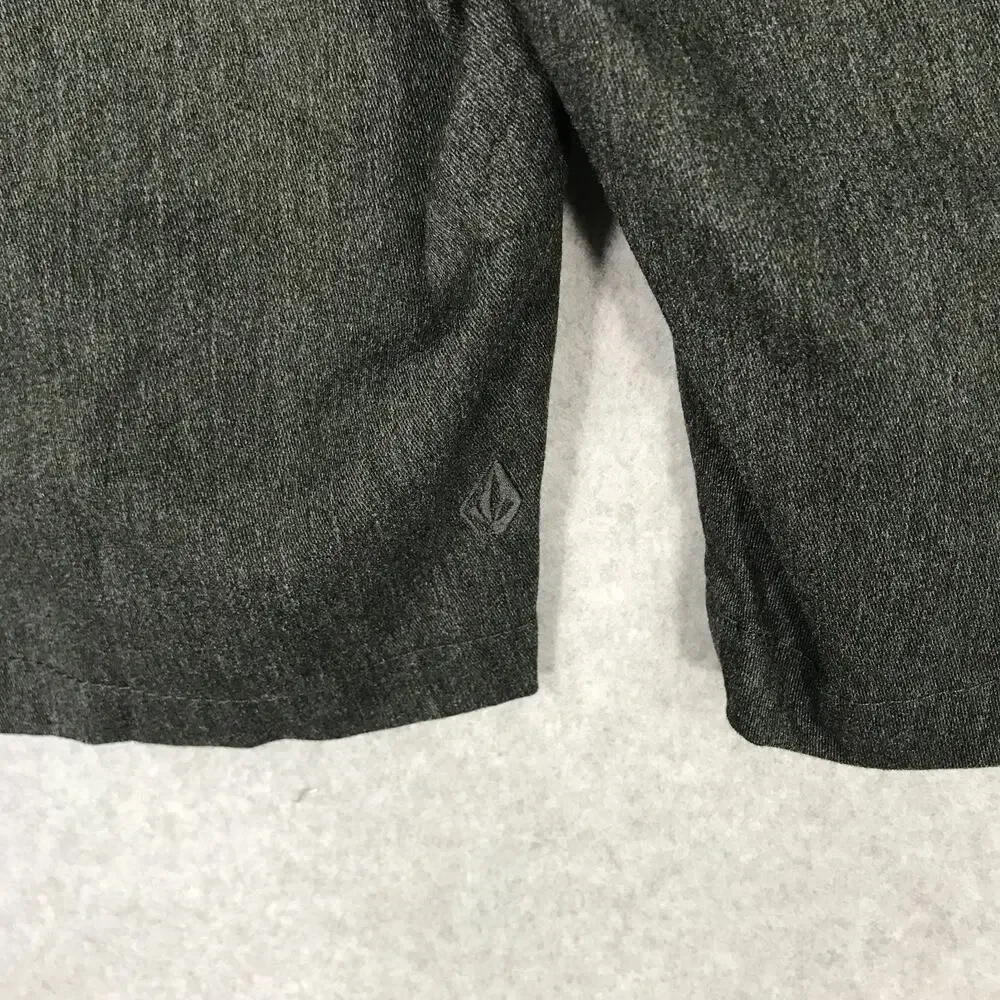 Volcom Shorts Mens Size‎ 31 Charcol Gray Heather Chino Vmonty Pockets Stretch